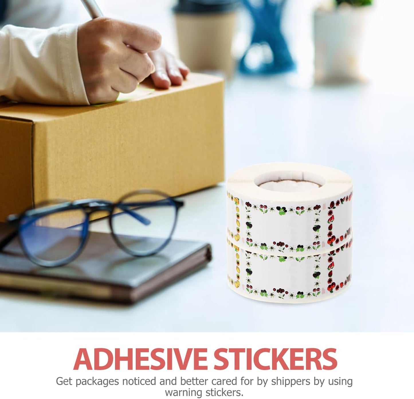 TEHAUX Waterproof Fruit Date Stickers 500 Pack Removable Adhesive Labels for Food Storage Multi-Function Label Stickers for Kitchen Office and Home Use