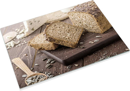 JAMBALAY Tempered Glass Cutting Boards for Kitchen, Gold 12"x8" & 16"x12" Glass Cutting Board Set with Marble Design, With Non Slip Foot, Shatter and Heat Resistant, Dishwasher Safe
