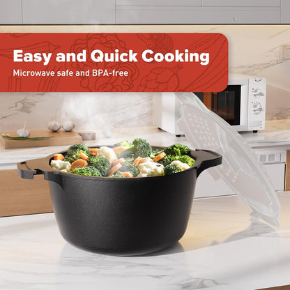 Large Microwave Cookware Steamer 2 Quart Vegetable Cooker for Cooking