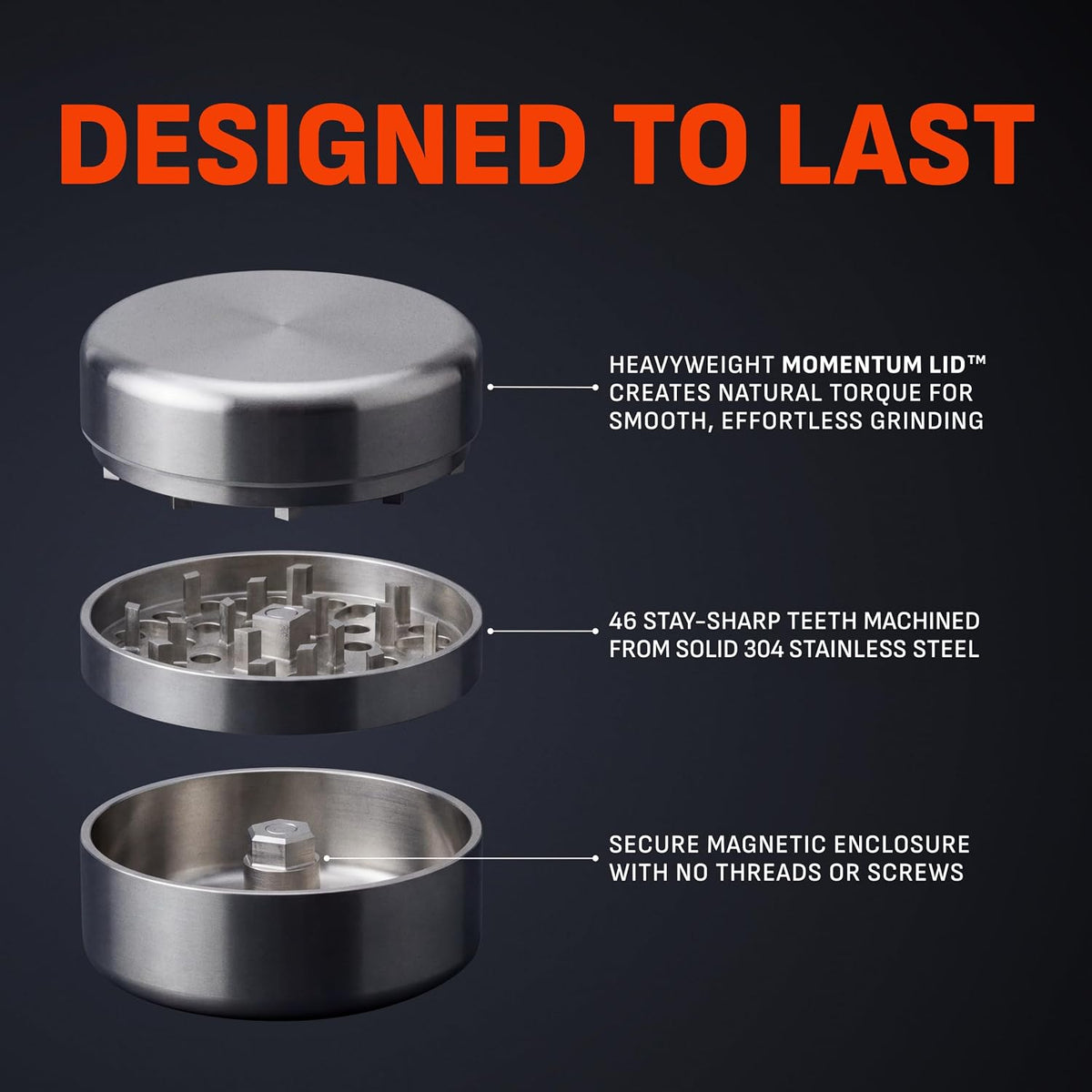 OG1 304 Stainless Steel Sage Herb Grinder for Dried Sage Leaves