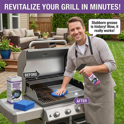 3 PCS BBQ Grill Cleaner Spray: Fast-acting Heavy-duty Grill Degreaser Spray to Remove Grease - Kitchen Cleaner for Stainless Steel, Smoker, Outdoor Kitchen (3)