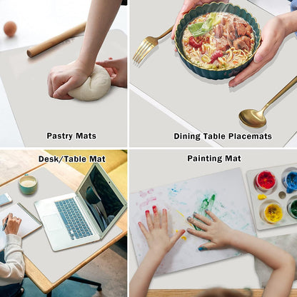 Extra Large Silicone Mats for Kitchen Counter, 27.6'' x 19.7'' Nonskid Silicone Placemats for Kids, Nonstick Purple Silicone Mat for Baking Crafts, Silicone Dab Mat Heat Resistant, 1Pack - Colors A