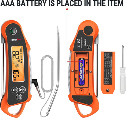 TempPro TempSwift 2 Probes Meat Thermometer Digital with 2 Display Channels