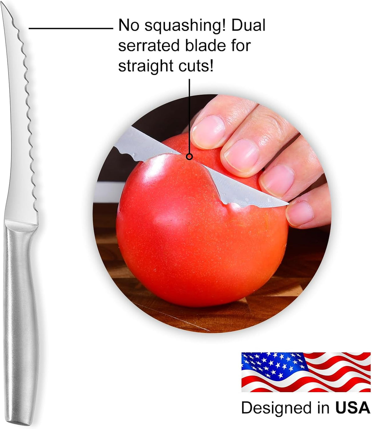 Omesata Tomato Knife, Tomato Slicing Knives Serrated Blade