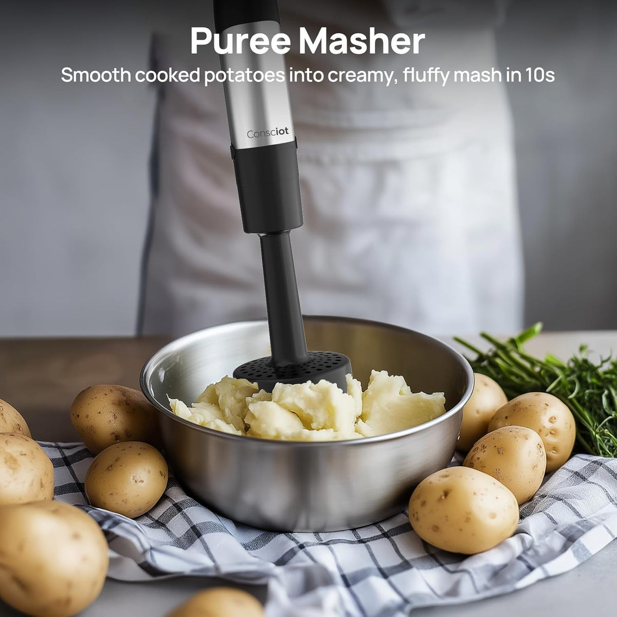 Consciot 4 in 1 Immersion Hand Blender Max 1100W, Trigger Speed Control