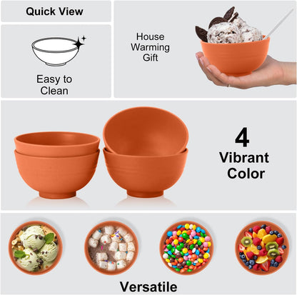 Wheat Straw Bowl Sets,8 PCS Unbreakable Cereal Bowl 26 OZ,Microwave and Dishwasher Safe Bowls,Bowl Sets for Camping and Picnic BPA Free Colorful Salad Bowls for Serving Soup,Oatmeal and Fruit Etc…