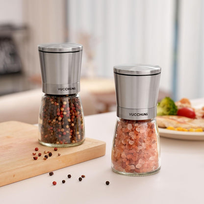 Vucchini Gold Salt and Pepper Grinder Mill Adjustable Coarseness Ceramic