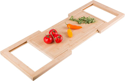 Classic Cuisine 2 in 1 Cutting Board with Strainer, Natural, 13.2” x 11.5”