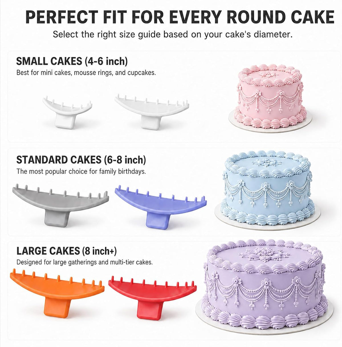 6 Pcs Cake Arch Guide Tool, Cake Drape Spacer Tool for Spaced Piping Baking