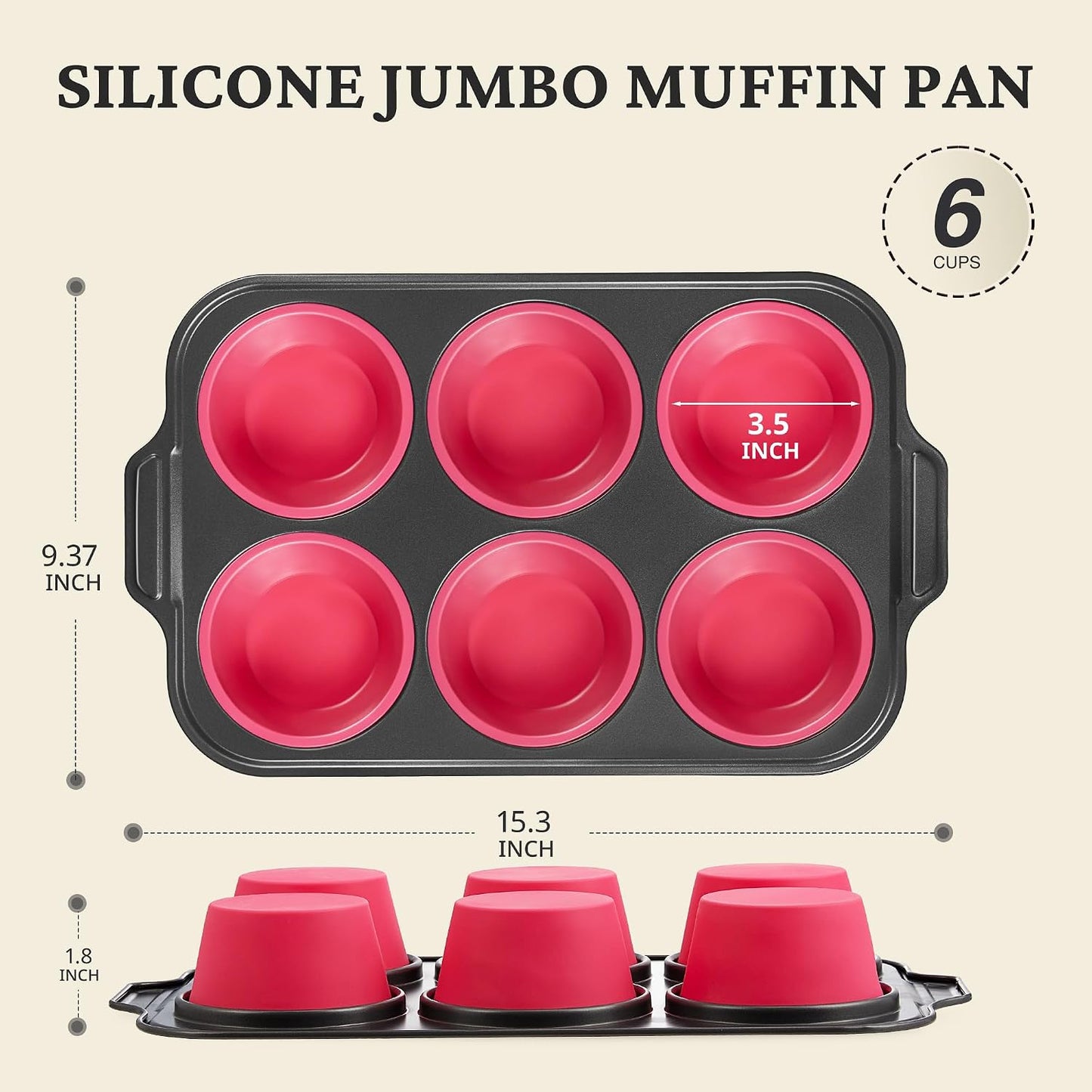BRONYPRO Silicone Muffin Pans for Baking with Metal Frame, Egg Bite Molds, Cupcake Pans 12 Regular Size, Muffin Tins Easy to Pop Nonstick Non Toxic Bakeware for Oven,Blue