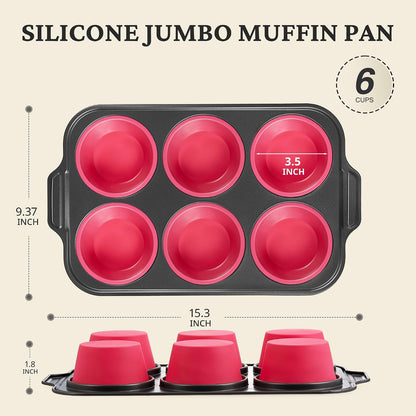 BRONYPRO Silicone Muffin Pans for Baking with Metal Frame, Egg Bite Molds, Cupcake Pans 12 Regular Size, Muffin Tins Easy to Pop Nonstick Non Toxic Bakeware for Oven,Blue
