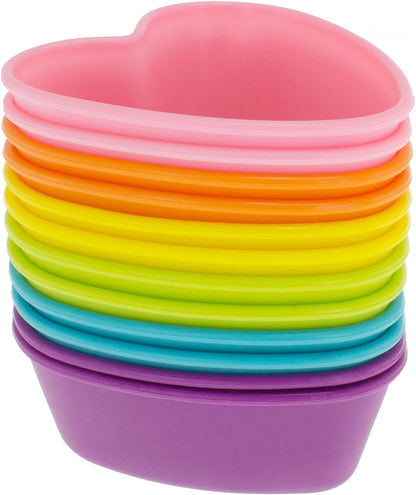 Freshware Cupcake Liners, Pack of 12 Silicone Muffin Cups, 3 Inch Baking Cups, Reusable & Non-stick Cupcake Liners for Party Halloween Christmas, Flower