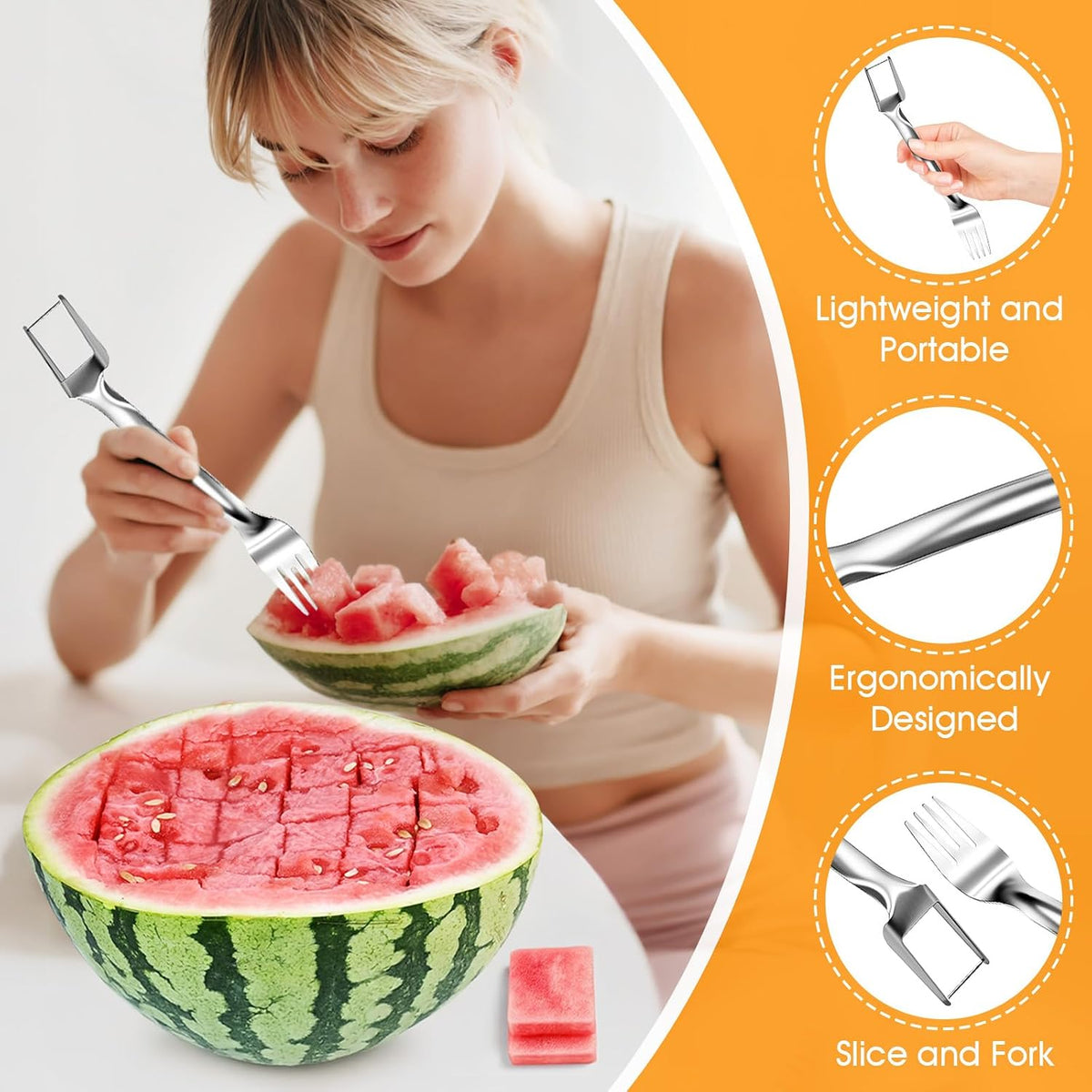 Watermelon Slicer, 2-in-1 Slicer & Fork, 1-Pack