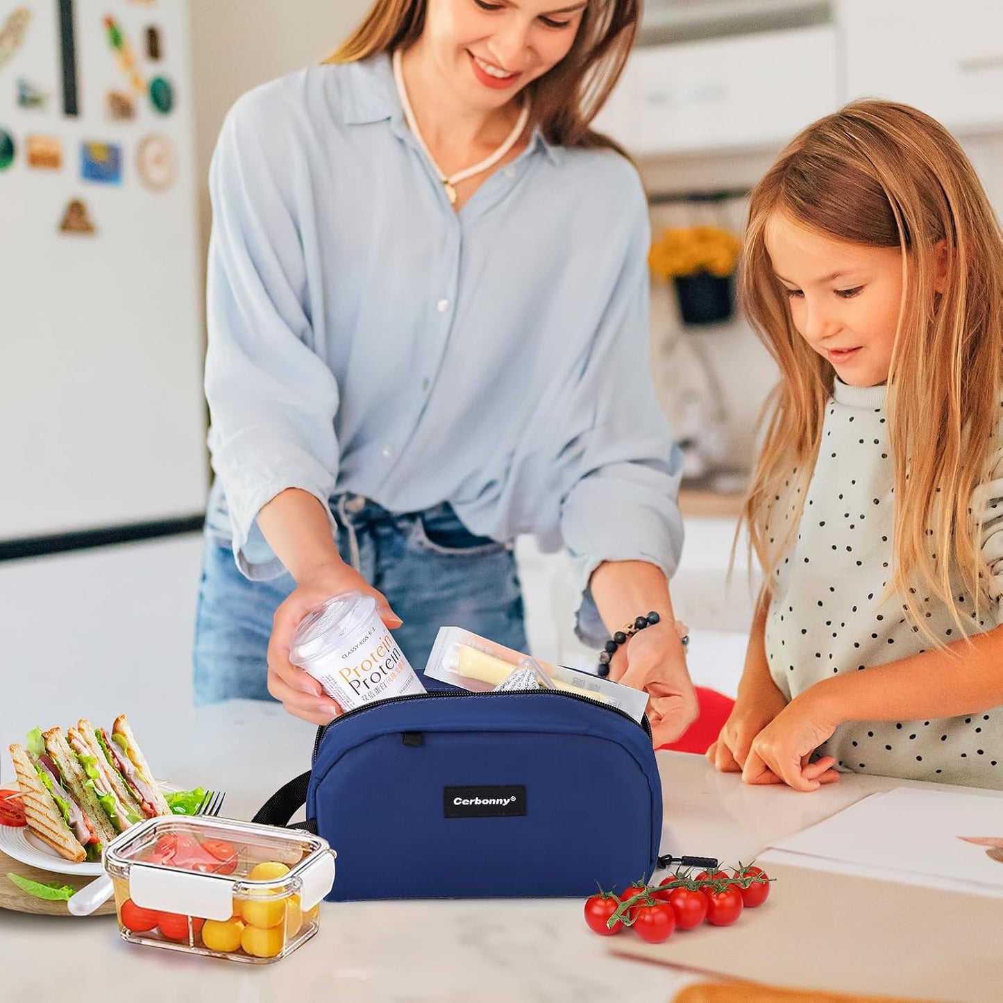 Cerbonny Freezable Cooler Bag for Work/School Travel - Mini Insulated Bag Fit For Yogurt