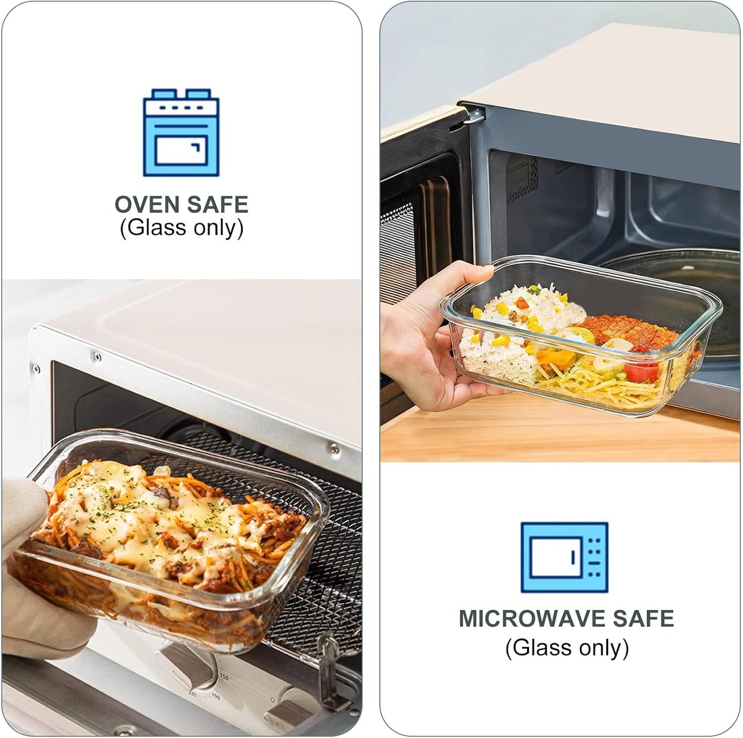 KOMUEE 10 Pack Glass Food Storage Containers, Meal Prep Containers with Lids, Airtight Glass Lunch Boxes, Freezer, Oven, and Microwave Safe, Pink