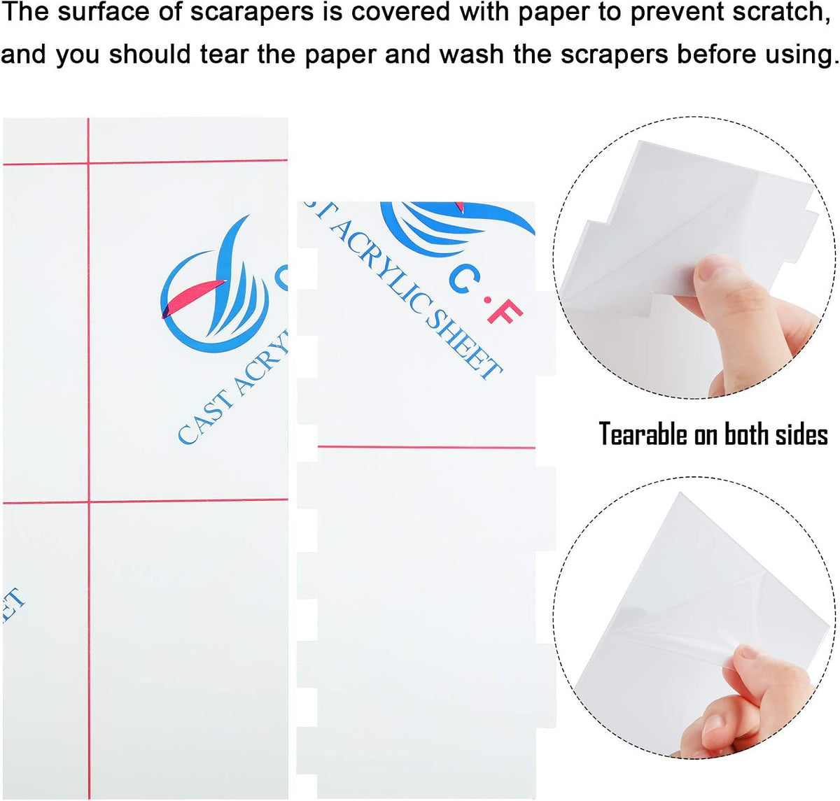 Patelai 6 Pcs Clear Acrylic Cake Scraper Set for Buttercream Decorating