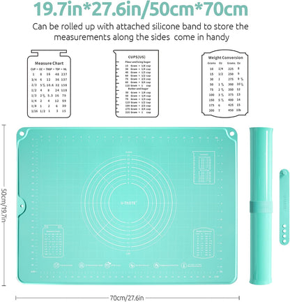 U-Taste Silicone Pastry Mat, Dough Rolling Baking Sheet, 28x20"/Transparent