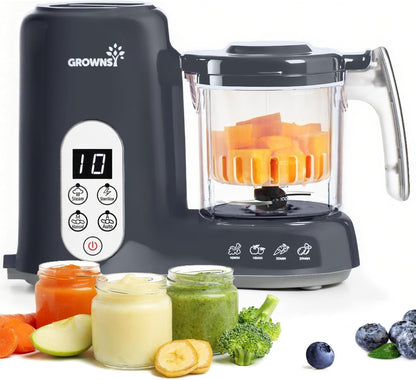 Grownsy Baby Food Maker, Steamer & Blender Baby Food Processor, White
