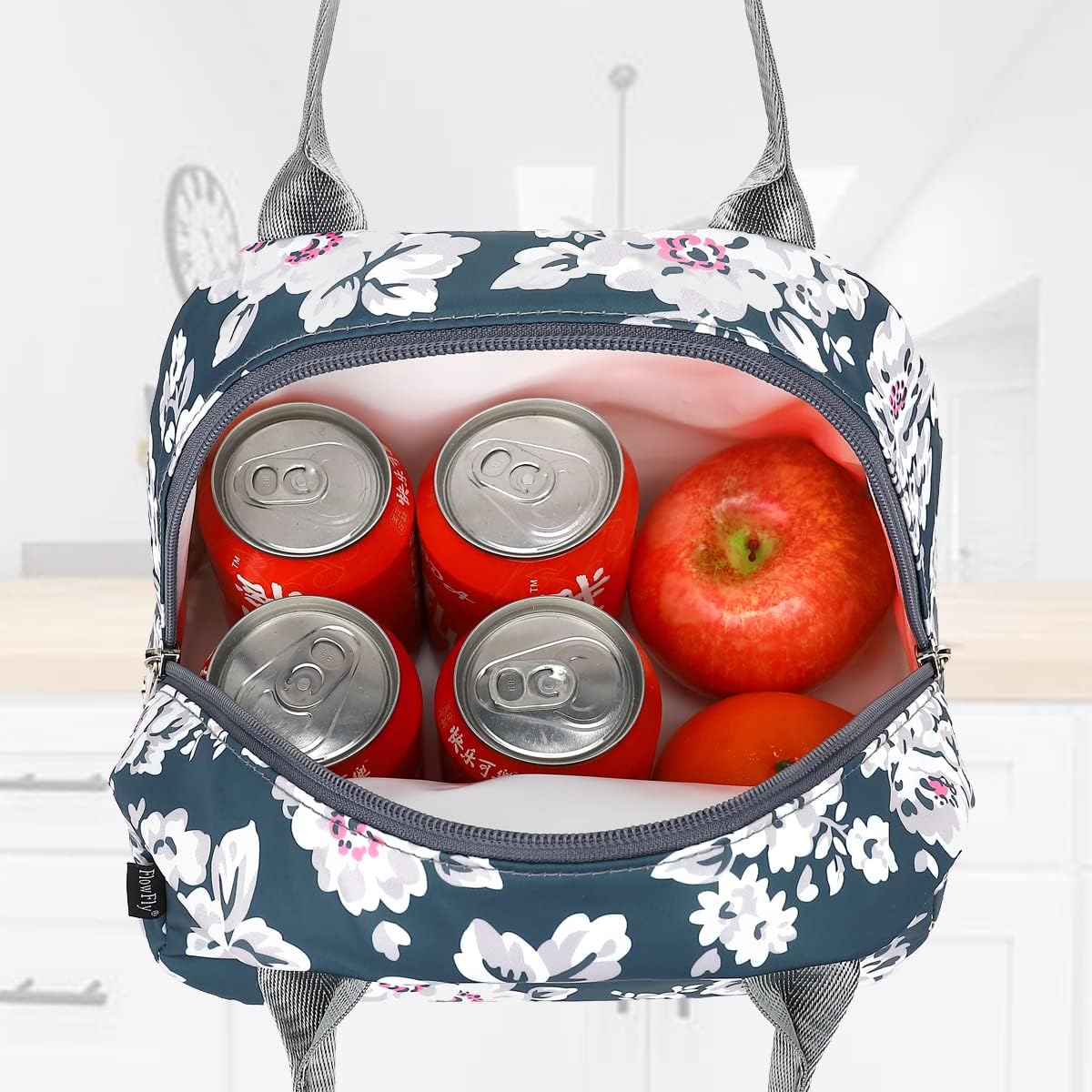 FlowFly Insulated Lunch Cooler Bag - Tote Bag Organizer for Women/Men, Black - Colors B