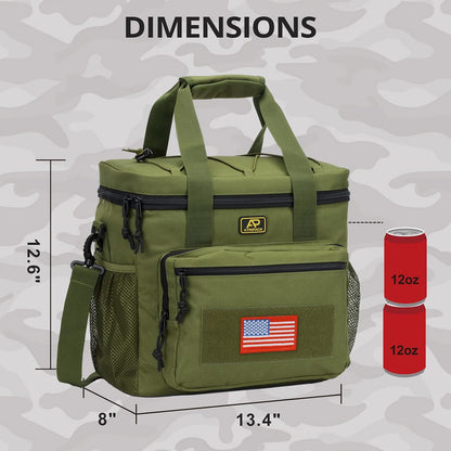 Lunch Box for Men, Tactical Lunch Bag MOLLE Webbing Leakproof Insulated Lunch Cooler Women Adult Meal with Adjustable Shoulder Strap Lunch Pail (Blue)