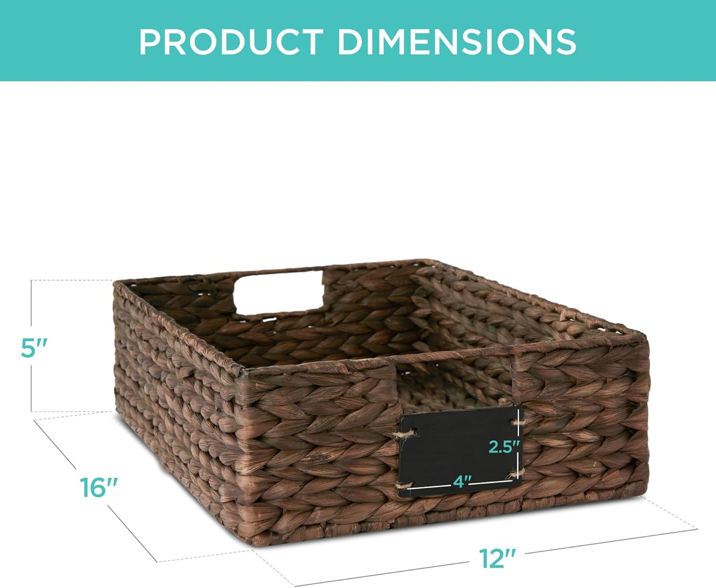 Best Choice Products Set of 4 9x12in Water Hyacinth Pantry Baskets, Woven Organizers w/Chalkboard Label, Chalk Marker - Natural