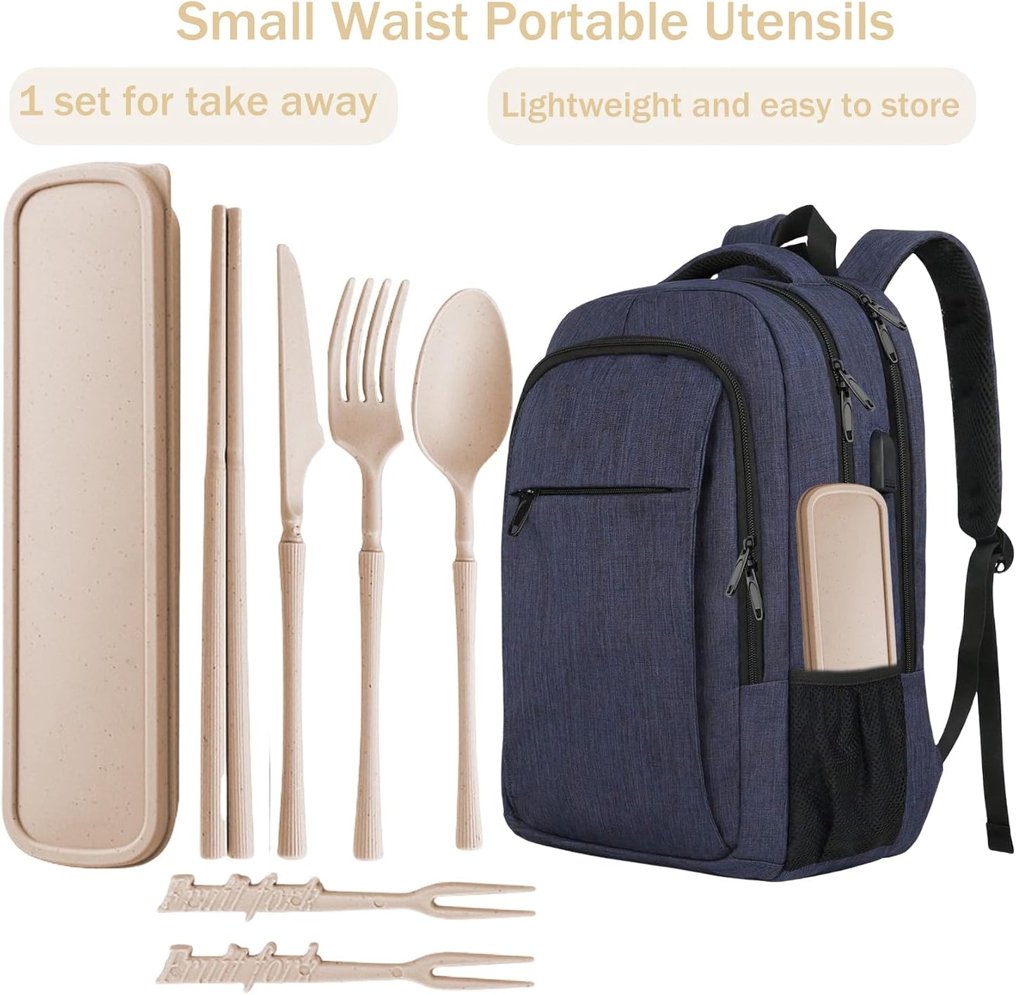1 Set Large Reusable Travel Utensils Set with Case, Camping Cutlery for Office, Lunch, Dorm & Daily Work Use, Includes Spoon, Knife & Fork((Pink)