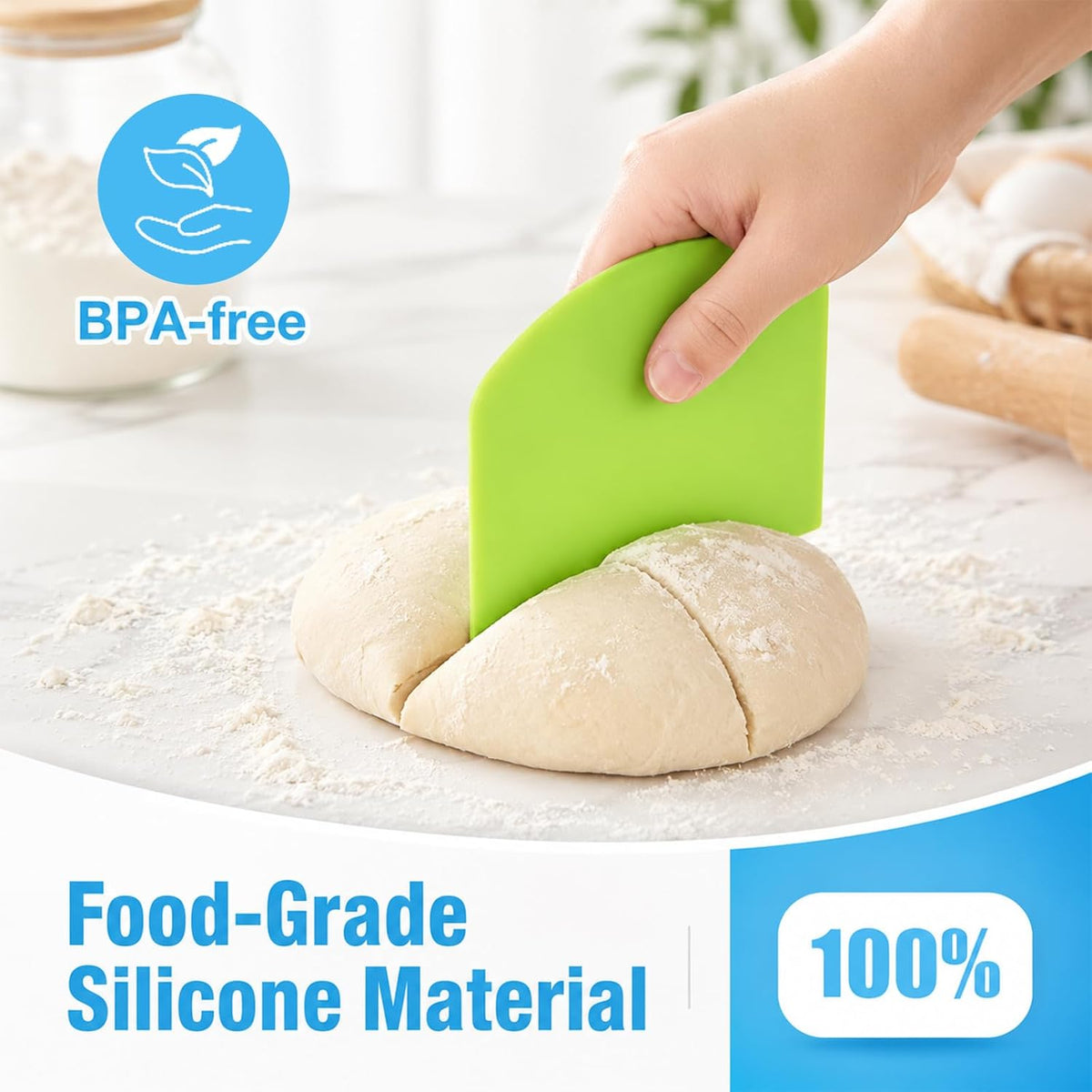 7Pcs Plastic Dough Scraper Bread Dough Cutter for Baking