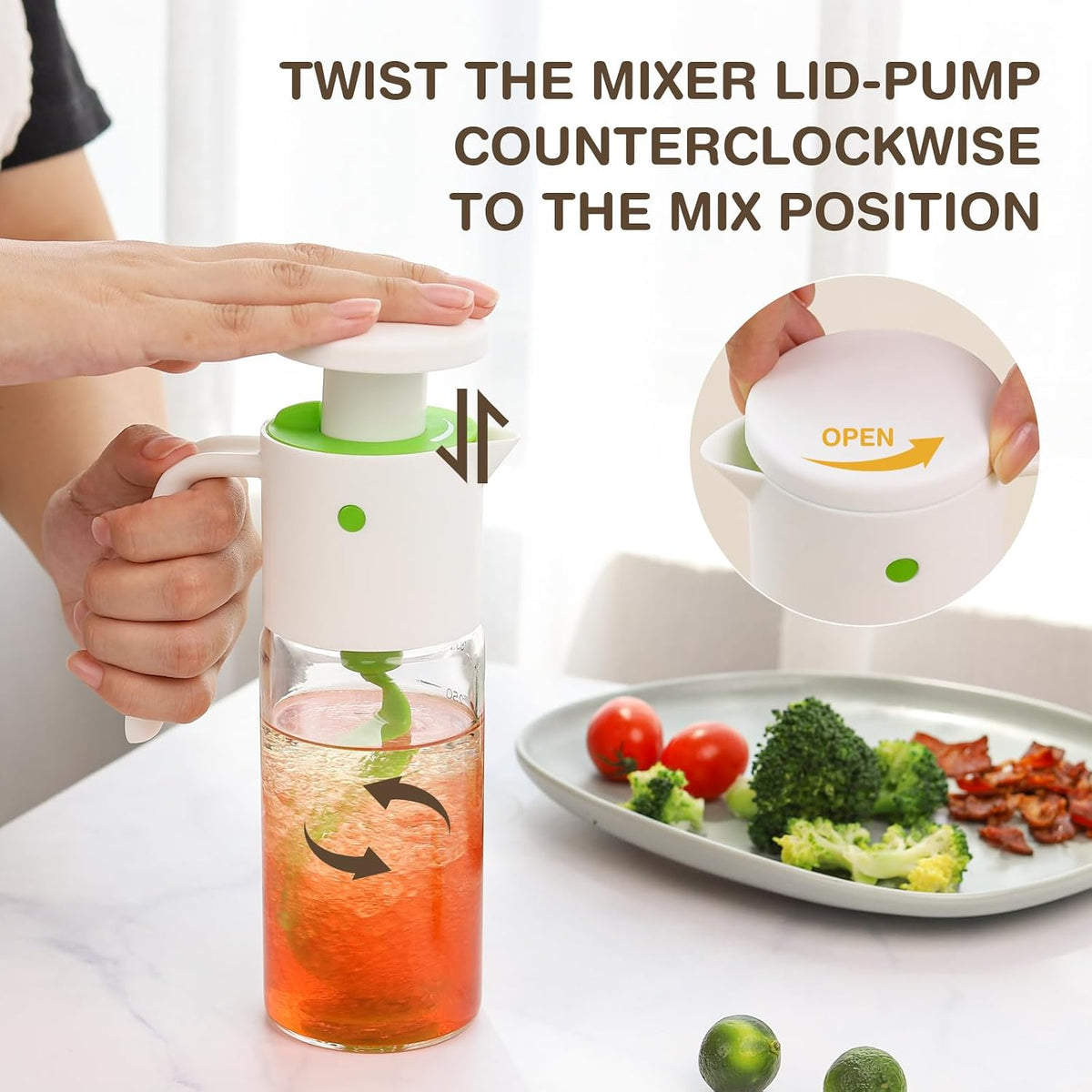 Vucchini Salad Dressing Mixer Shaker 10oz