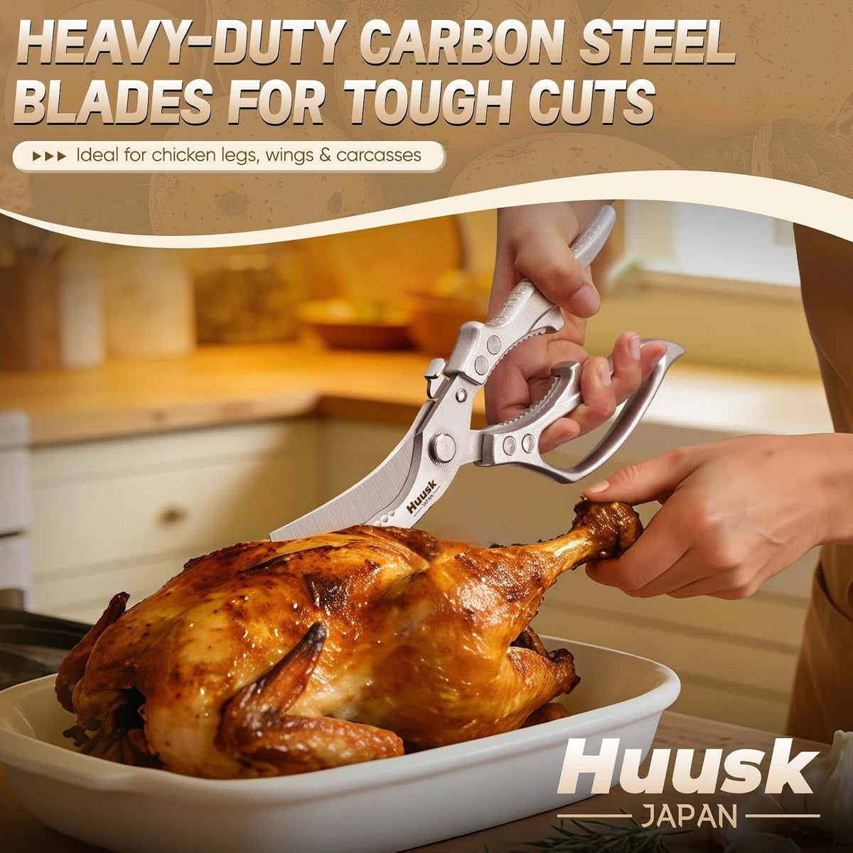 Huusk Poultry Shears Heavy Duty – All Purpose Japanese Kitchen Scissors