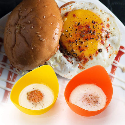 Silicone Egg Poacher Cups, 4 Pack with Stable Ring Base
