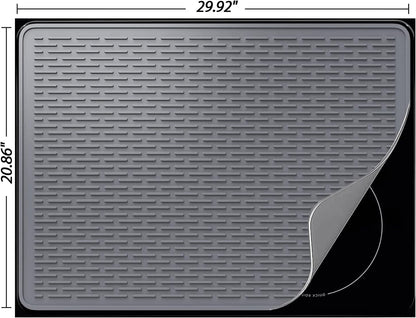 YUHFERA Stove Top Cover for Electric Stove - Silicone Stove Mat for Glass Top, Glass Cooktop Protector For Kitchen,Multi-functional Oven Covers for Electric Stove (Black,28 x 20)