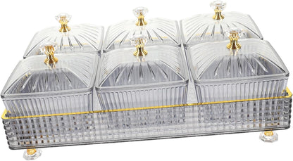 Didiseaon Compartment Snack Platter Lids Relish Serving Tray Fruit Nut Tray Decorative Serving Dish Party Accessory