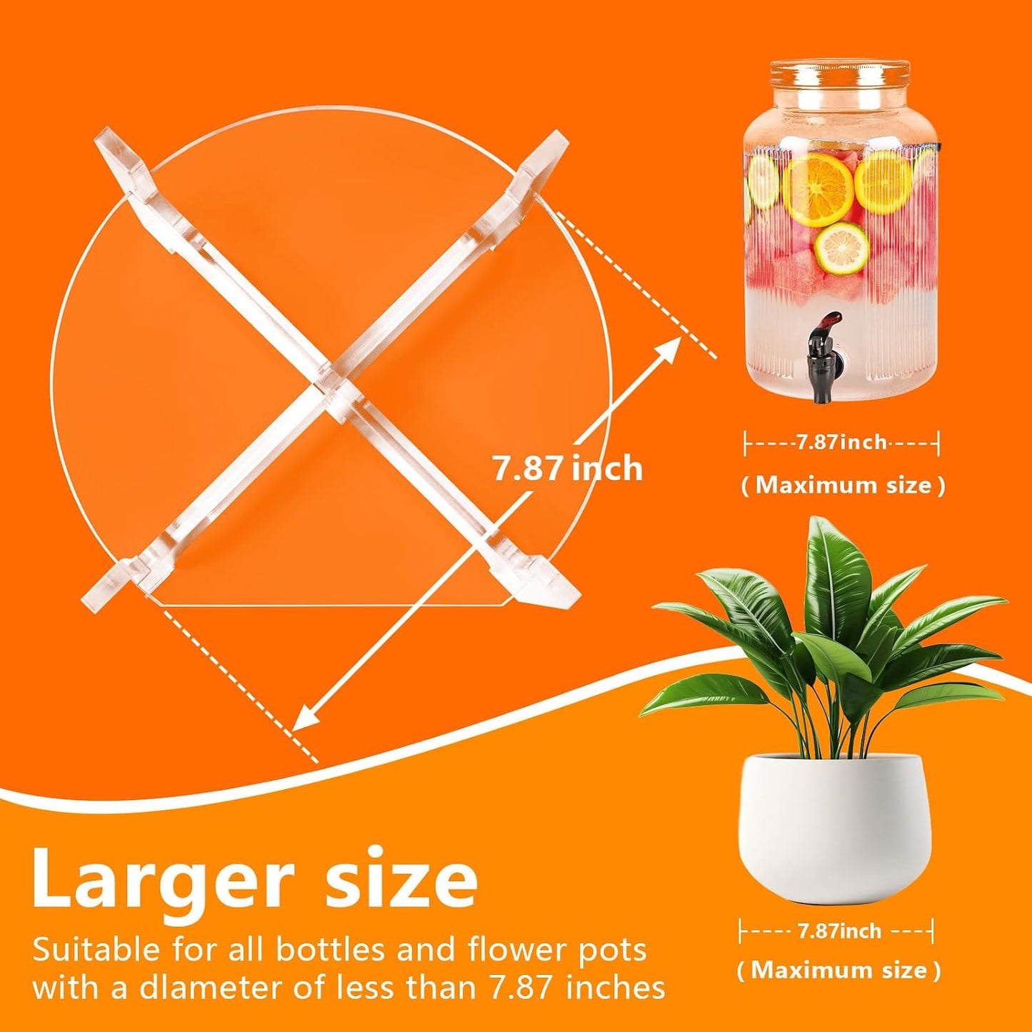 Acrylic Beverage Dispenser Stand Only, Fit Max 8.7 Inch Glass Drink Dispenser and Water Jug Holder, Plant Stand, Cake Display Stand for Parties and Catering Events