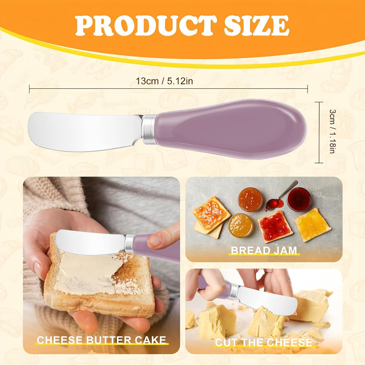 Butter Spreader Knife Set, 2 Pack Butter Knives and Cheese Knives