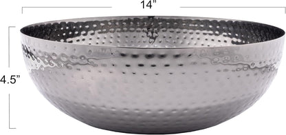 Creative Co-Op Round Hammered Metal Serving and Mixing Bowl, Gold Finish