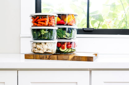 6-Piece Glass Food Storage Containers Set (3 Containers + 3 BPA-Free Lids) | 2-Cup, Leakproof | Microwave, Freezer, Oven & Dishwasher Safe | Ideal for Meal Prep & Pantry Organization, Pistachio