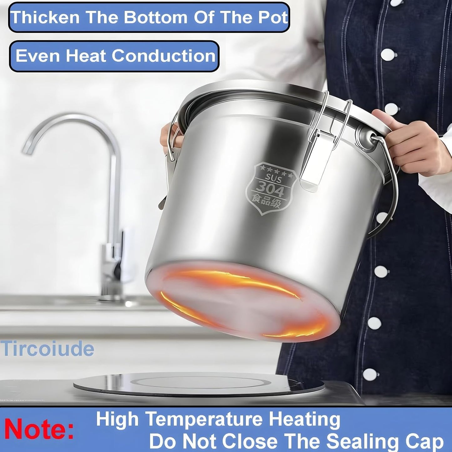 25lb Stainless Steel Containers with Lids, 12L/3.1gal 304 Stainless Steel Storage Containers, Metal Bird Seed Storage Container for Rice Flour Sugar Grain Coffee Bean Kitchen Jar