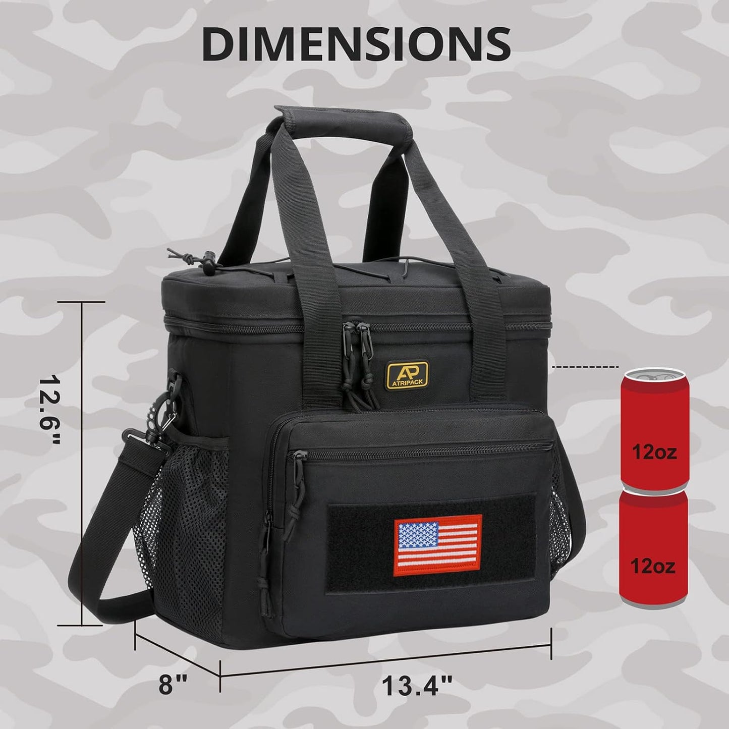 Lunch Box for Men, Tactical Lunch Bag MOLLE Webbing Leakproof Insulated Lunch Cooler Women Adult Meal with Adjustable Shoulder Strap Lunch Pail (Blue)
