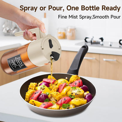2-in-1 Oil Sprayer Dispenser, Beige, 500 ml