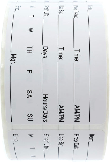 Restaurant Quality Shelf Life Labels / 500 Meal Prep Stickers/Use by Removable Labels / 2" x 3" Food Organization Sticker/Made in The USA