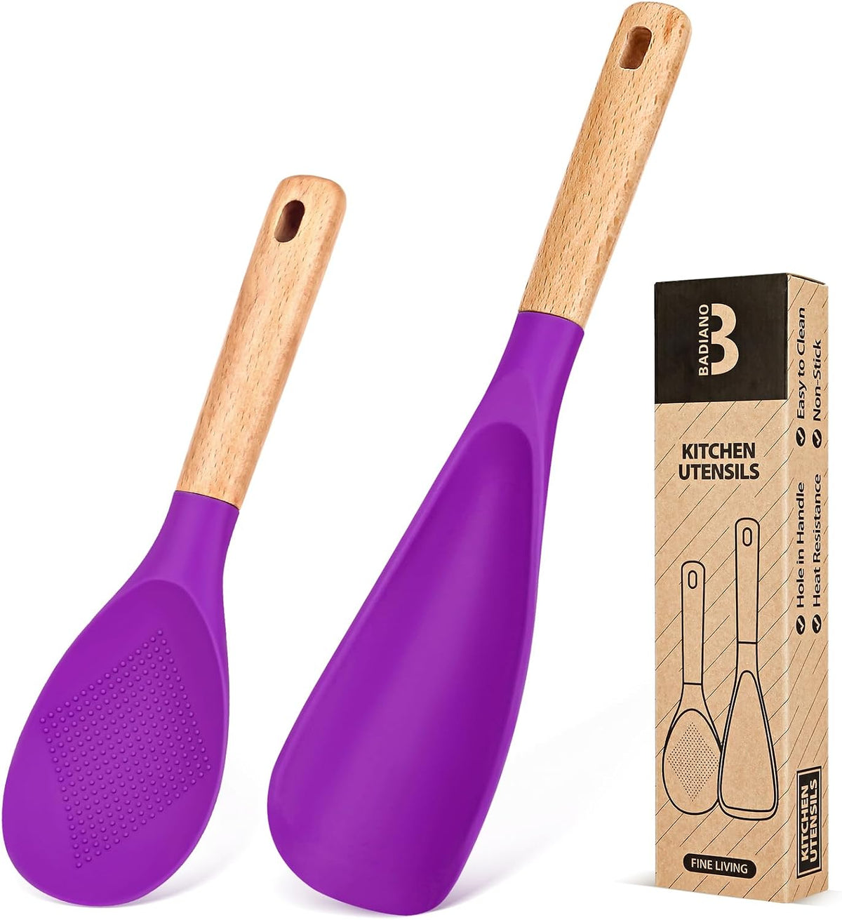 Badiano Cooking Spoon and Rice Scooper for Nonstick Cookware,Multi-function