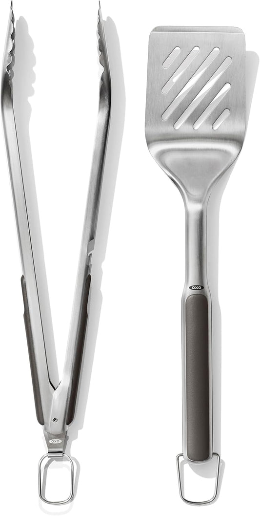 OXO Outdoor Grilling Turner and Tongs Set