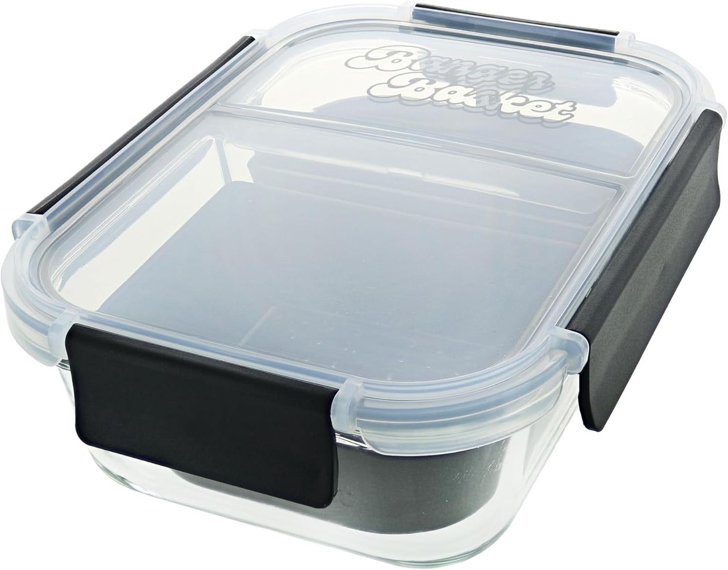 Two Compartment Borosilicate Glass Container Cleaning Tool with Sealable Lid (Full Melt Sand)