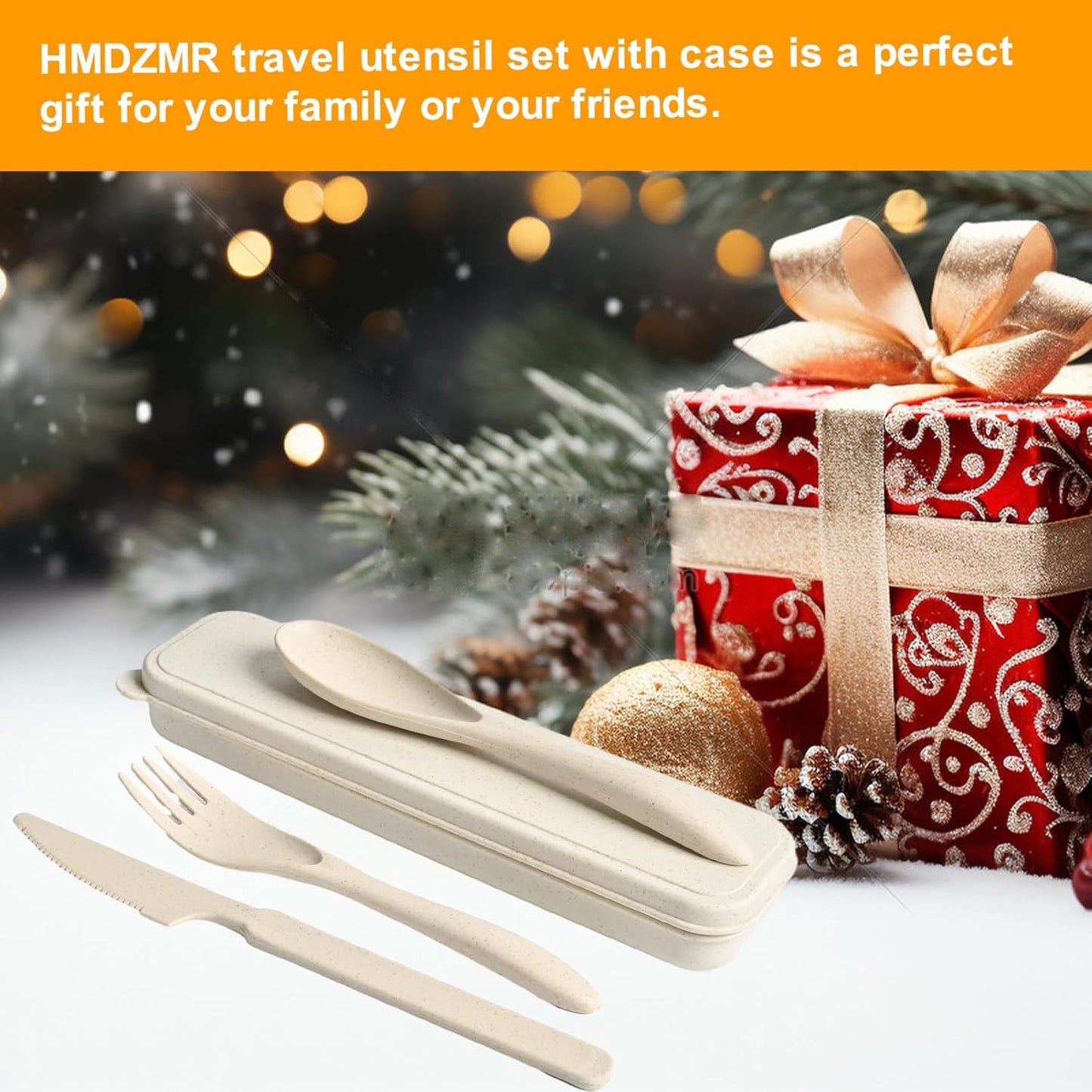 Travel Utensils with Case, 2 Sets Reusable Utensils Set with Case, Wheat Straw Utensils for Lunch Box Accessories, Camping Utensil Set for School Work Lunch or Daily Use（Black）