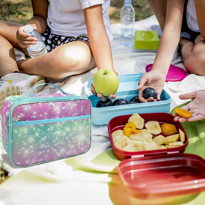 Kulle Space Lunch Box for Kids, Insulated Lunch Bag for Boys, Large Capacity Thermal Tote for School, Office, Daycare - Rocket Design, Washable & Leakproof