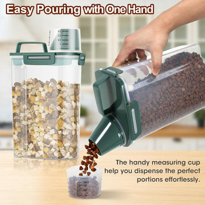 TBMax Pet Food Storage Containers 2 Pack 8-10 Lbs Airtight Dog Food Container Dispenser with Large Spout & Portable Handle, Travel Dog Treat Cat Food Storage Bin Bird Seed Container