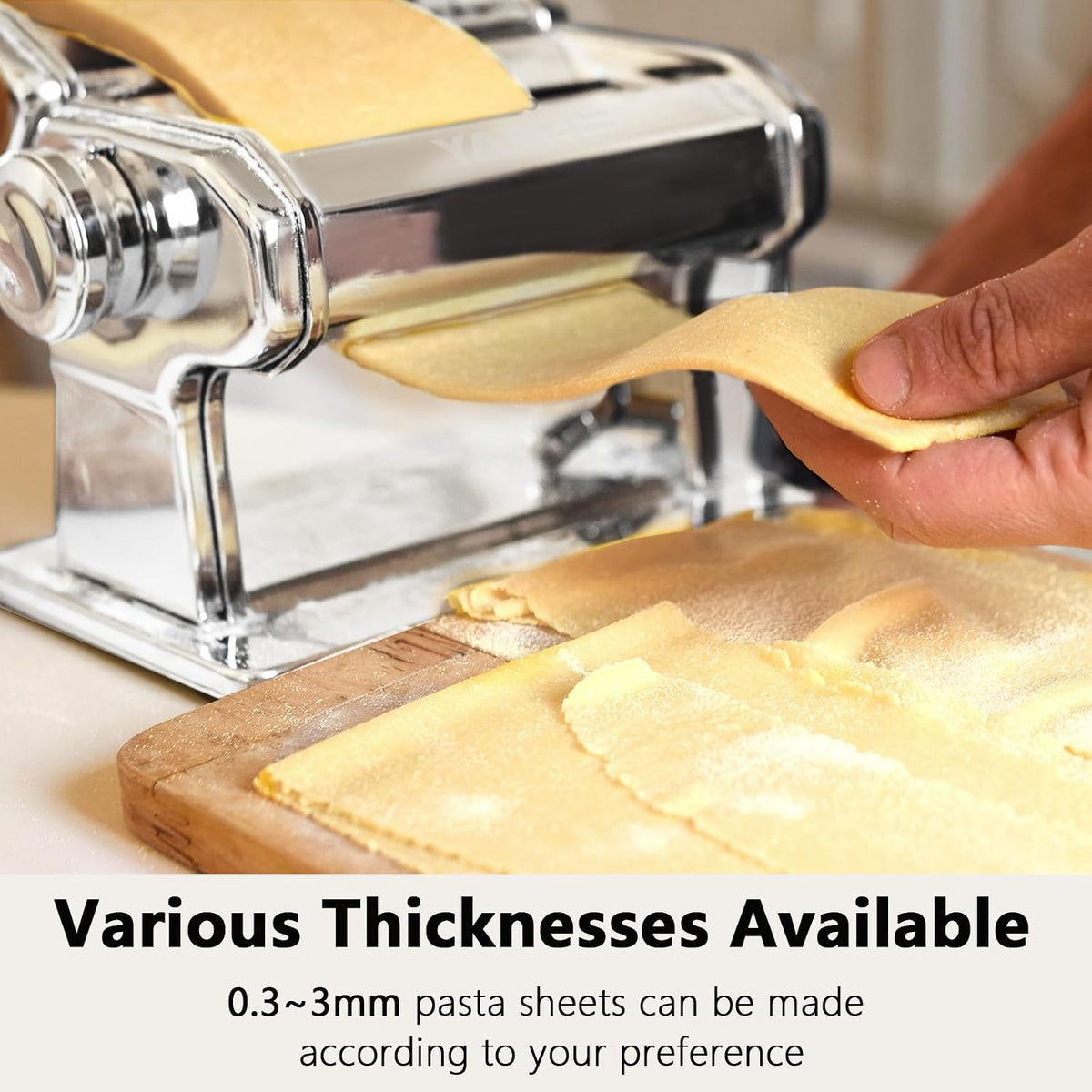 YASHE 3-in-1 Pasta Maker Machine with Adjustable Thickness