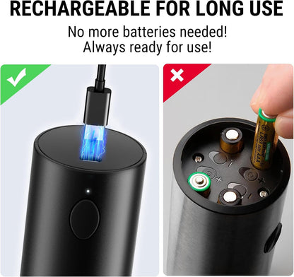 TempPro Rechargeable Electric Salt and Pepper Mill Set with Large Capacity