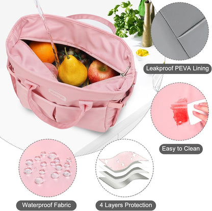 MAXTOP Lunch Bag Women for Work Insulated Thermal Lunch Box for Men with Wide-Open Pocket Reusable Leakproof Cooler Bags with Removable Shoulder Strap for Teacher Nurse Office Picnic Travel Black