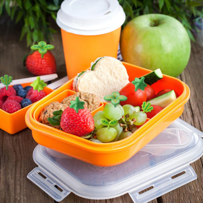 Baderke 64 Pcs Kids Food Pick Leaves Series Bento Box Fruit Picks Decorative Plastic Bento Box Accessories Mini Fruit Fork Kawaii Stick Cute Salad Toothpick for Party Lunch Decor, 8 Styles